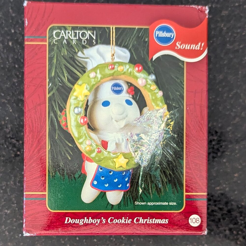 NIB Vintage Carlton Cards Pillsbury Doughboy Collectible Christmas Ornament